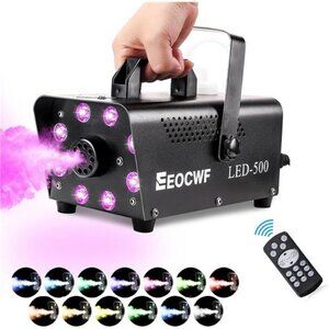 Upgraded Smoke Machine Fog Machine, 2000CFM Fog 8 LED and 13 Colors Lights